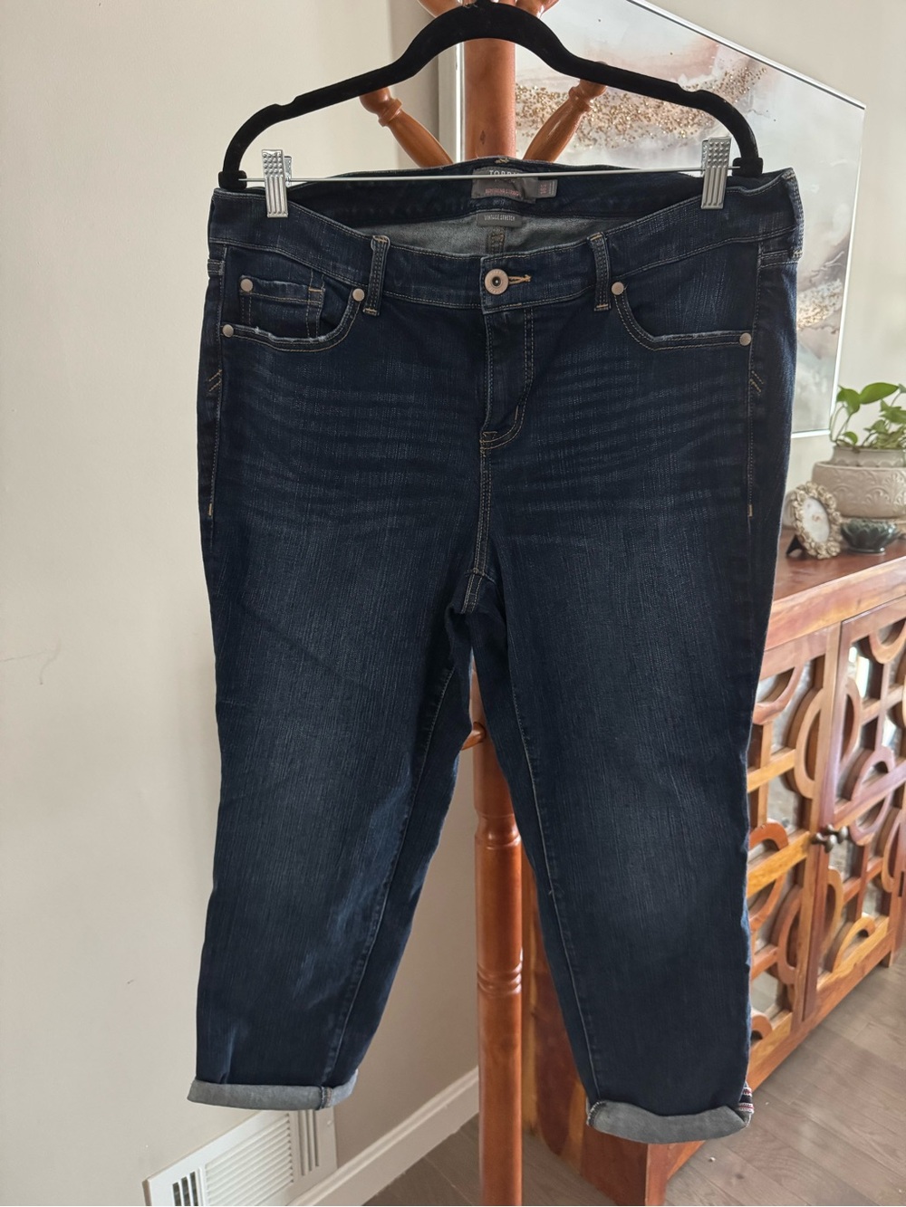 Torrid Vintage Stretch Boyfriend Straight Jeans Size 18S Short Dark Wash